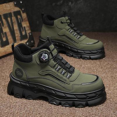 2025 Autumn Men's Shoes New High-top Martin Boots Men's British Retro Platform Tooling Shoes Casual Short Boots
