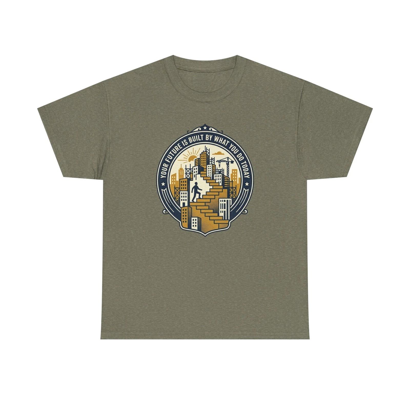 City Skyline Stairway Tee | Urban Cityscape Graphic Tee S