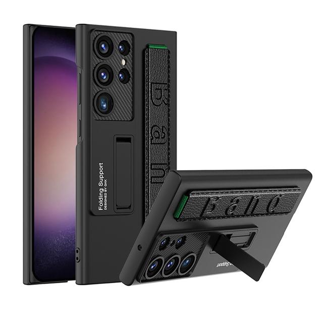 Alça de pulso à prova de choque caso duro para samsung galaxy s23 ultra s23 plus 5g caso com suporte capa para s23ultra s23plus pulseira casos