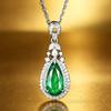 Exquisite Pear Shaped Synthetic Zircon Inlaid Pendant Necklace, Minimalist Design Collarbone Chain, Suitable for Elegant Jewelry Worn In Daily Life