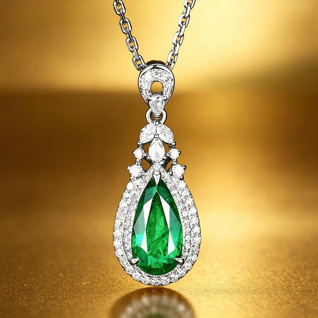 Exquisite Pear Shaped Synthetic Zircon Inlaid Pendant Necklace, Minimalist Design Collarbone Chain, Suitable for Elegant Jewelry Worn In Daily Life