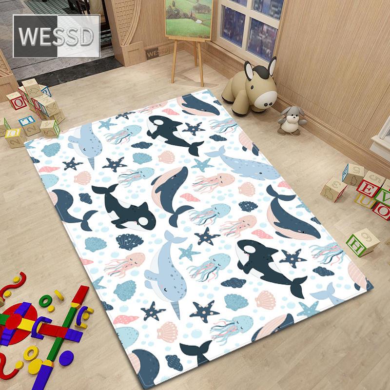 

Ковер в скандинавском стиле, ковер с мультяшными животными для спальни, кавайный ковер для комнаты, нескользящий 50x80cm 1pcs