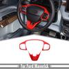 For Ford Maverick -2025 ABS Red Steering Wheel Button Panel Cover Trim 2PCS