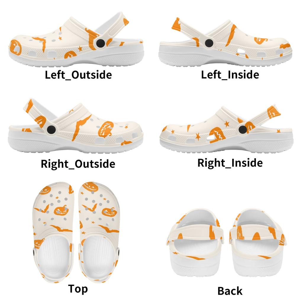 Printed White EVA Garden Shoes Unisex Lightweight Breathable Slip On Clogs Beach Pool Bathroom Home Summer Beach Sandals