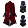 Women's Victorian Style Long Sleeve Coat Dress With Turn-down Collar And Button Opening Front