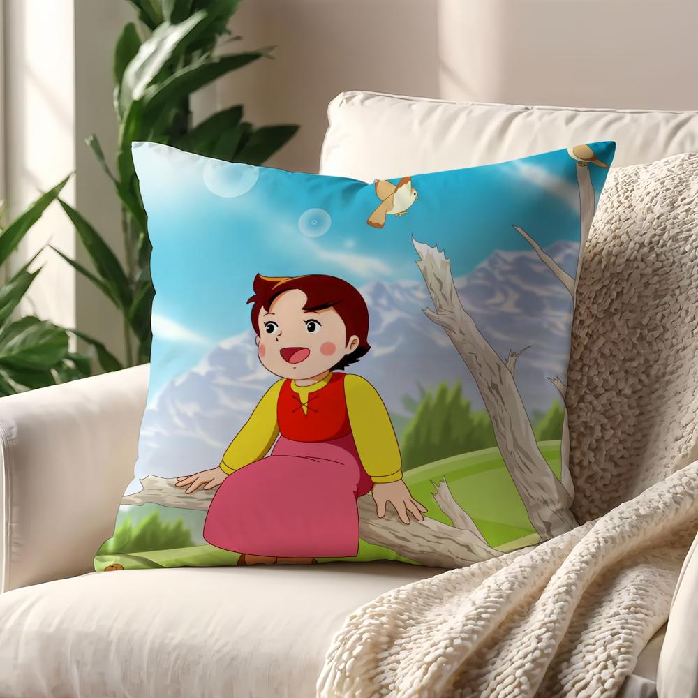 Cartoon H-Heidi Girl Cute cushion cover Pillow Cover Home Sofa living Decoration Room  Office Car Nordic Simplicity