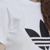 Adidas Originals Clover SS22 Logo Print Drawstring Side Crew Neck Short Sleeve T-Shirt Women Tops White HS2598