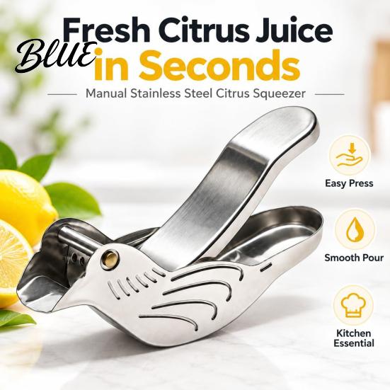 Lightweight Squeezer for Travel 2Pcs Fish Shape Lemon Squeezer Stainless Steel Manual Citrus Juicer Portable Hand Press Limes Oranges Cocktails,