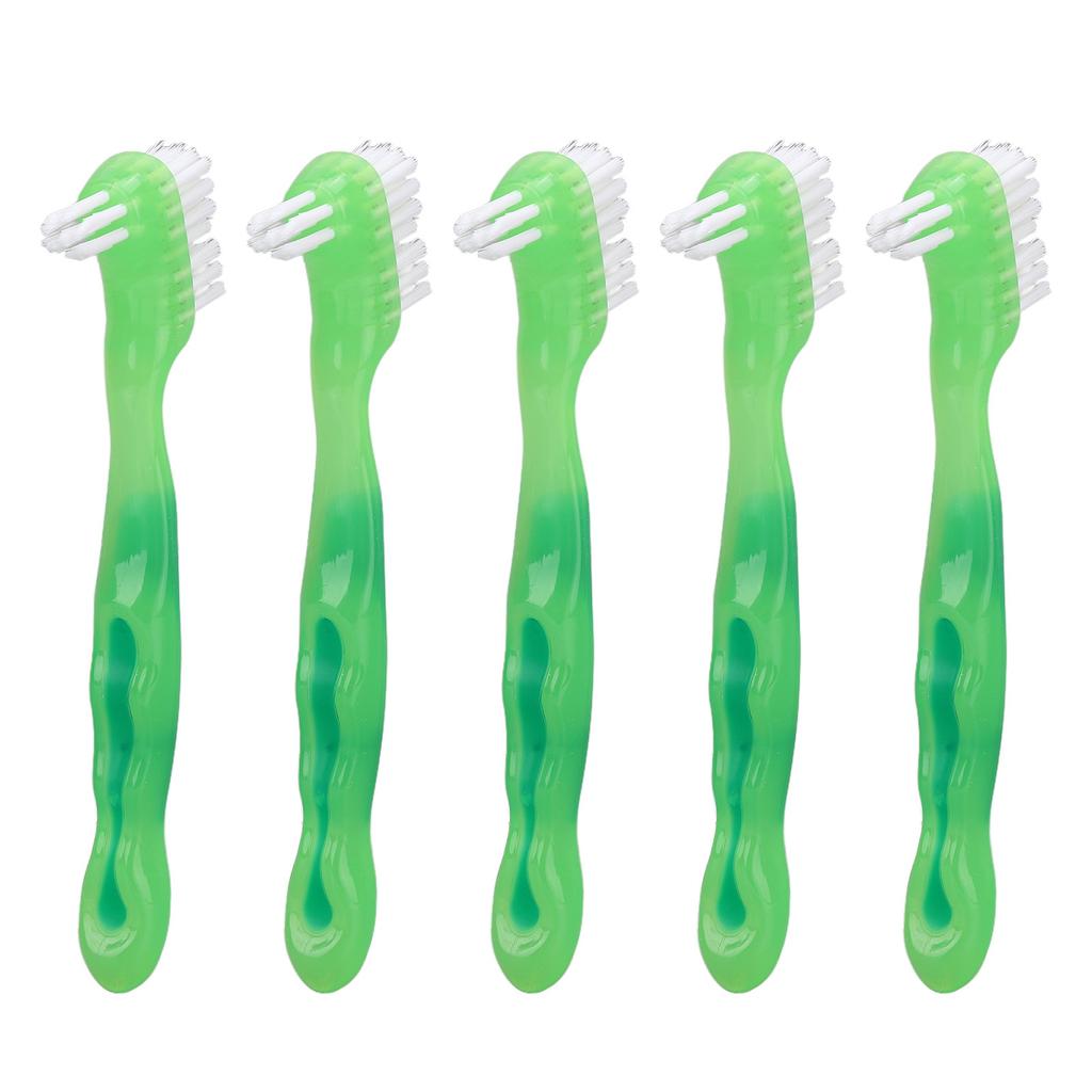 5pcs Denture Brush Set Professional Travel Portable Double Sided False Teeth Cleaning Brush for