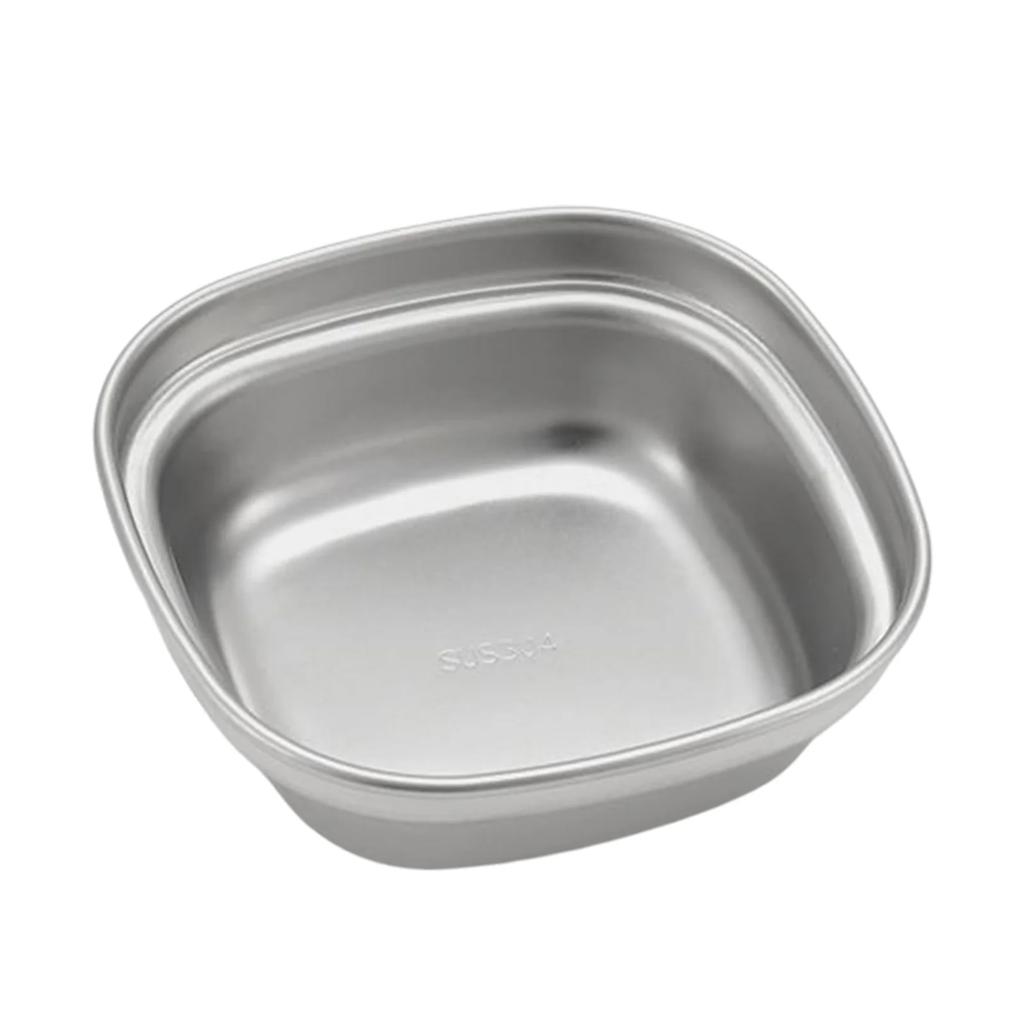 1/2/3/4-grid Seasoning Dish 304 Stainless Steel Compartment Divided Sauce Plate Corrosion Resistant Tableware for Outdoor Picnic