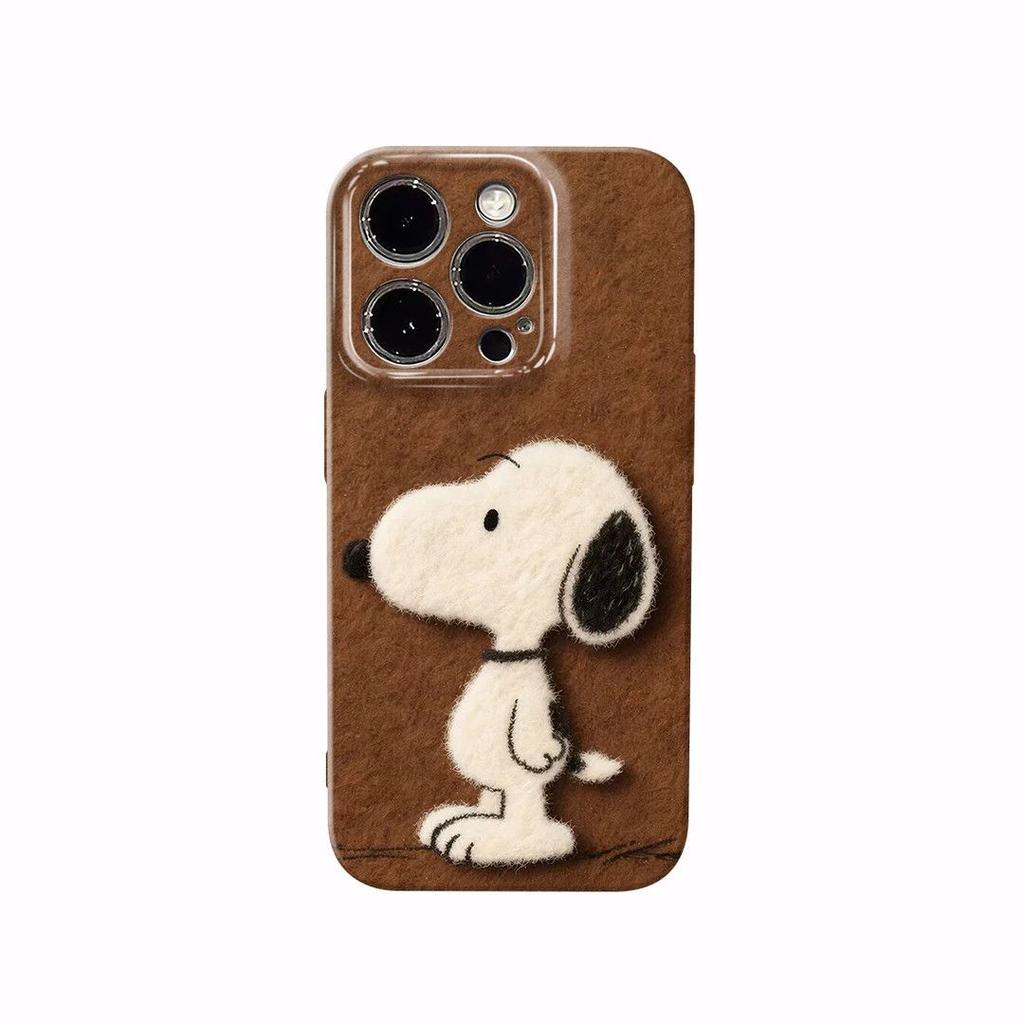 Custodia Kawaii Snoopy Cartoon per Telefono per IPhone 16 Pro Max 15 14 Plus 13 12 11 XS Max X XR Bumper Opaco Antiurto