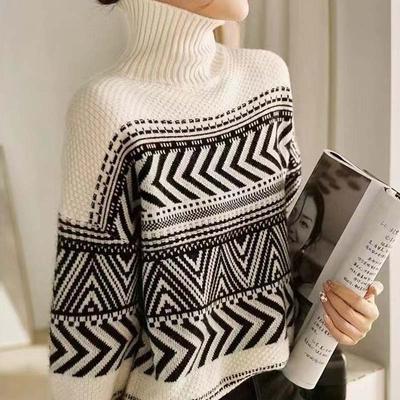 Sweater for Women Autumn Winter Thickened Warm Knitted Stretchy Long Sleeve Tops