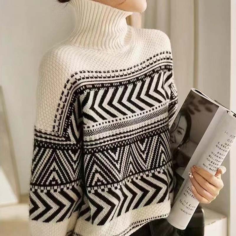 

Свитер для женщин Осень Зима Утепленный Теплый Вязаный Эластичный С длинным рукавом Топы XXXL белый