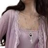 Mysterious Key Pendant Necklace Feature Adjustable Chain Length Gold/Silver Key Charm Collarbone Chain Gift