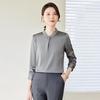 KASEYE Damen Langarm Bluse mit Stehkragen, Professionell