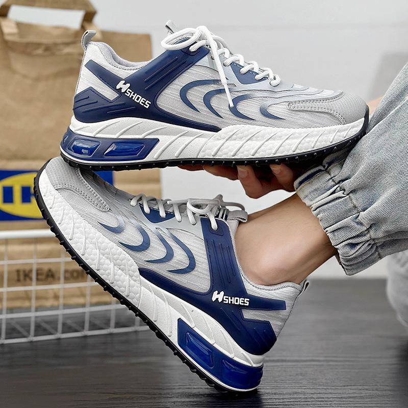 

Men s shoes 2025 summer new mesh breathable casual versatile sports running Internet celebrity explosion increase dad tide shoes 39 синій