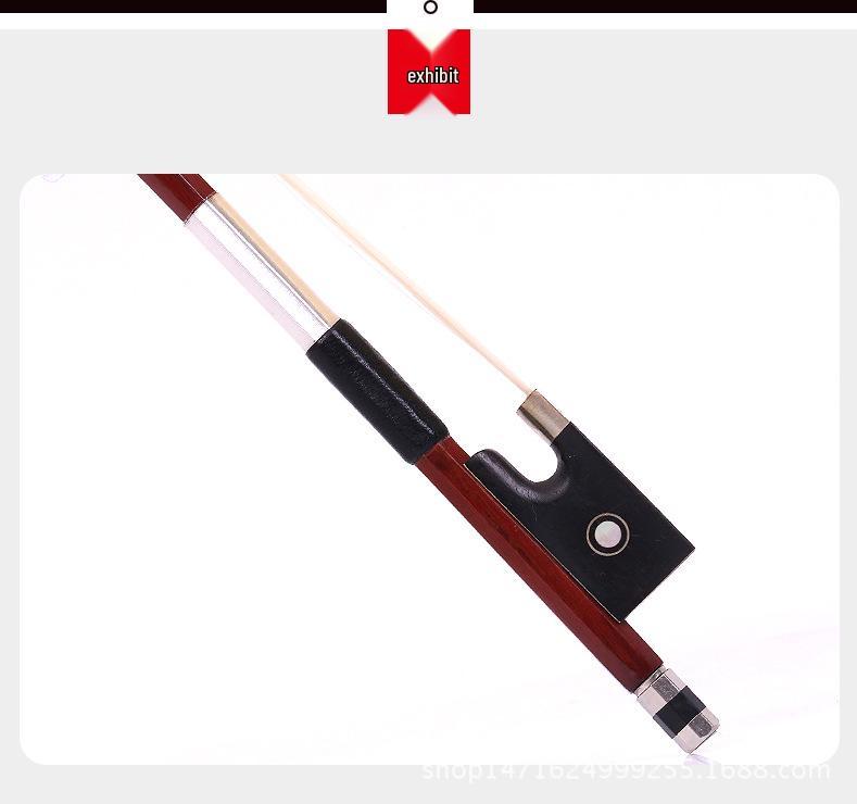 Eight-Sided Performance Violin Bow with White Horsehair