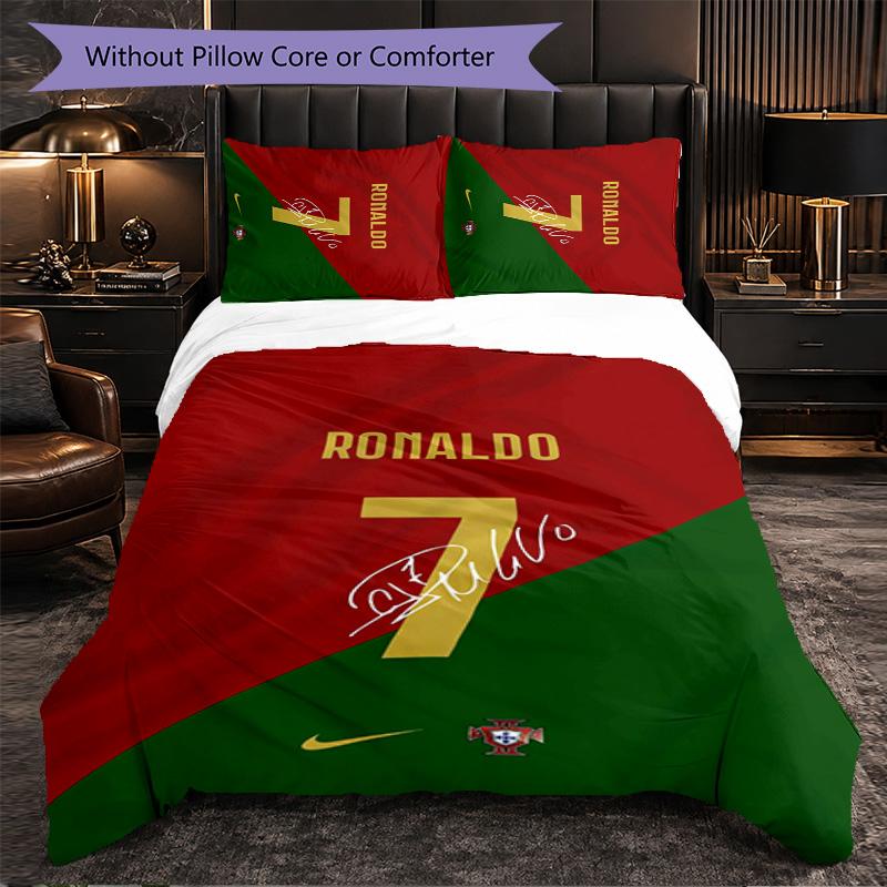 Cristiano Ronaldo Themed Bedding 3Pcs Duvet Cover Set Decorative Bed Linen For Teen Room Home Decoration