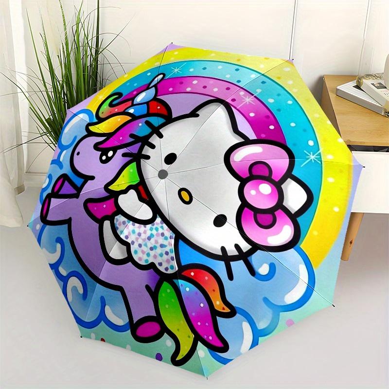 

1pc Hello Kitty Unicorn Rainbow Umbrella with Plastic Handle,Suitable for All Seasons Home Travel Outdoor UmbrellaSanlio510