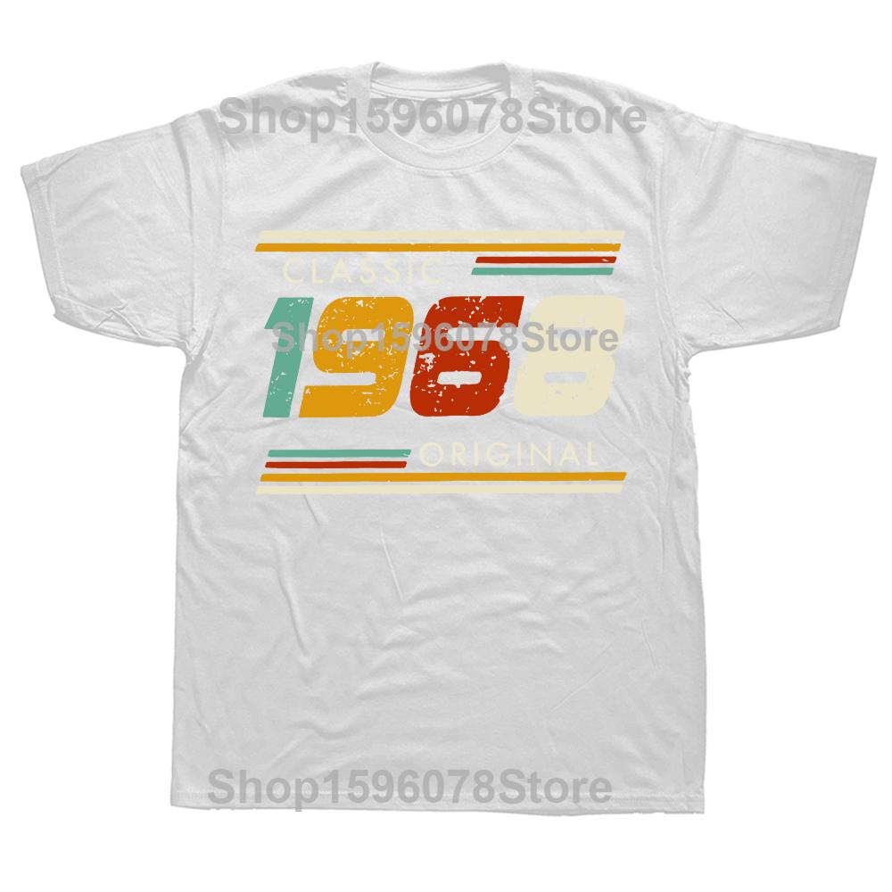 Zabawne Vintage Koszulki 1986 Styl Letni Graficzne Bawełniana Koszulka Streetwear Prezenty Urodzinowe Koszulka Męskie Ubrania Oversize Koszulki