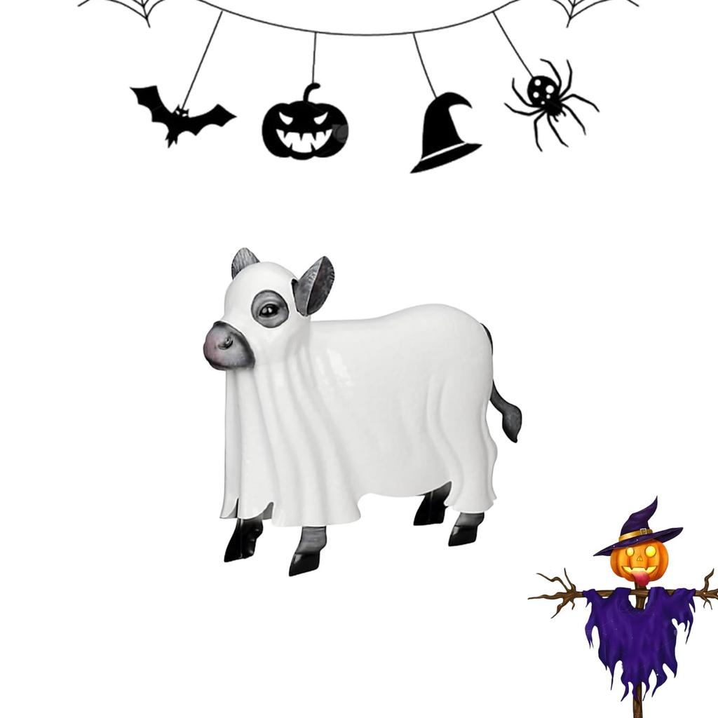 Spooky Metal Cow Statue,Halloweens Yard Decoration Prop ,Host Cow Decor,CowsStatue, Halloweens Cows Decorations Outdoor SculptureStatue,Hallowe