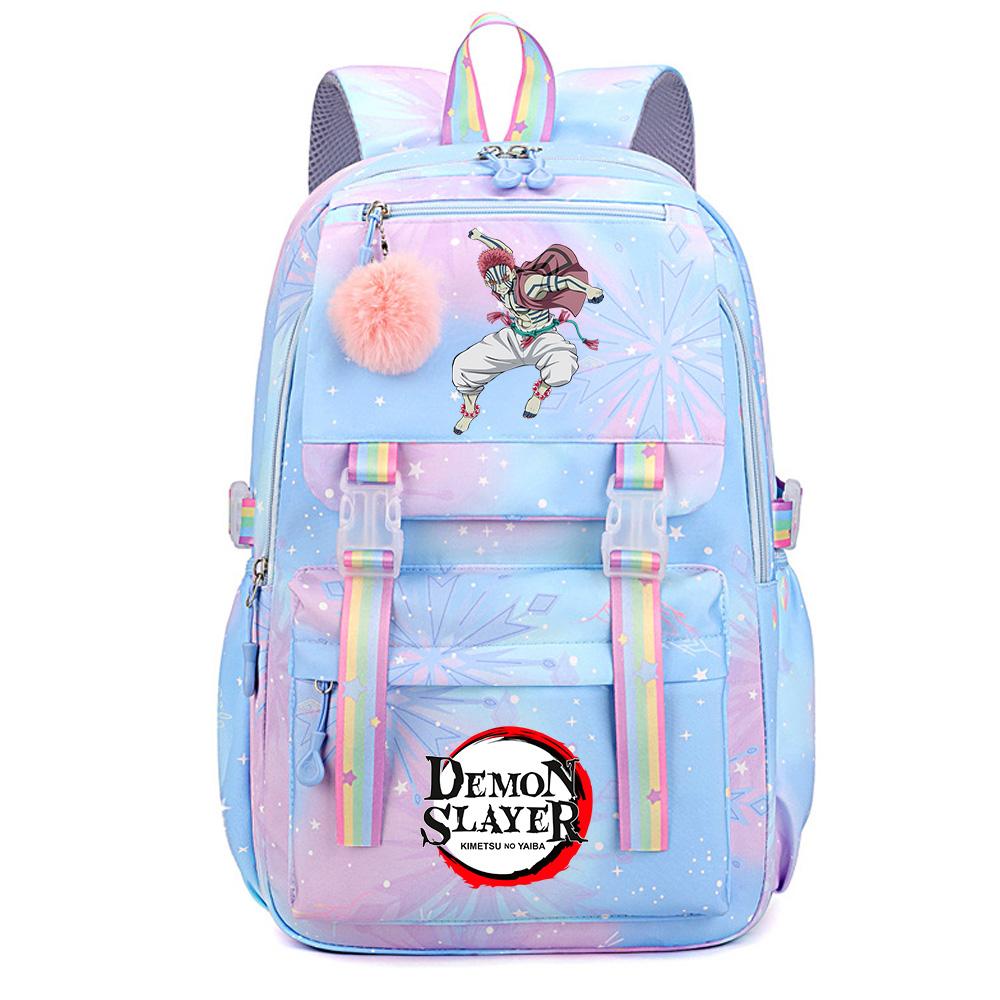 Roztomilý anime batoh s potiskem Demon Slayer pro dospívajícího studenta Školní taška Velkokapacitní Vodotěsná Cestovní taška Dárek