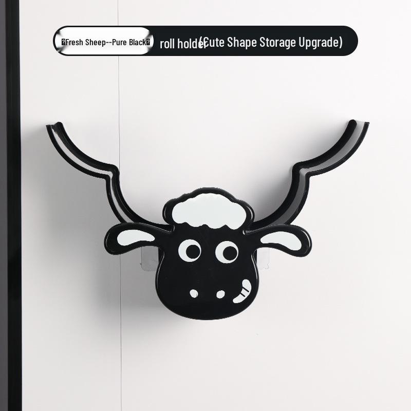 Wall-Mounted Sheep Tissue Holder - Creative Toilet Paper Storage Rack for Living Room and Bathroom
