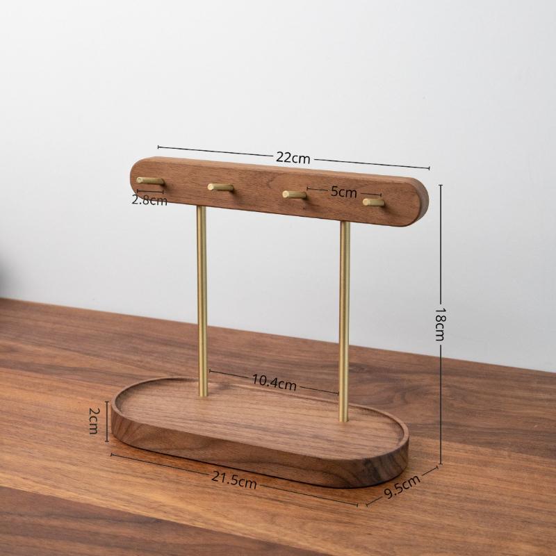 Walnut Storage Holders Bedroom Dressing Table Jewelry Storage Rack Entrance Hall Key Organize Shelf Interior Desktop Storage