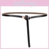Ladies Leather Casual Thin Belt With Minimalist Knot Design And Alloy Closure