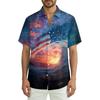 Men's Summer Casual Independence Day Print Short-Sleeve Shirt
