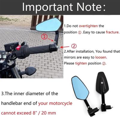 A Pair Motorcycle Handlebar End Rearview Mirror, Electric Vehicles, Bicycles, Universal Handlebars, Folding Bars, Reflectors