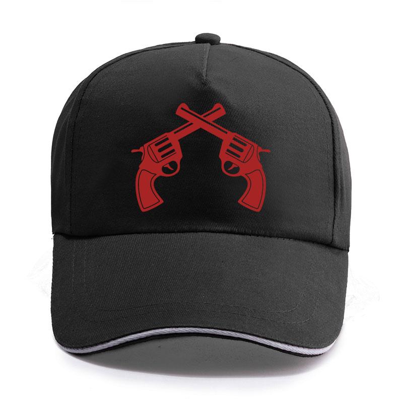 New Summer Double Gun Shooting Pistol Print Cap Unisex Women Unisex Cotton Hat Snapback Hats Trucker Cap SunHats