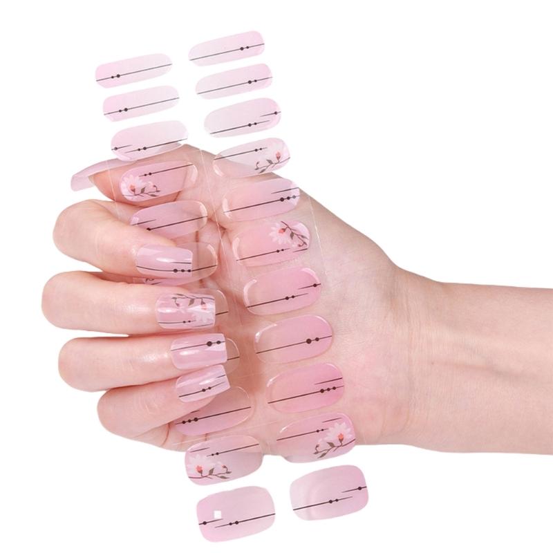

Wearable Gels Nails Wraps Cured Gels Nails Stickers French Styles Gels Nails Strips Nails Art Decortions for Party