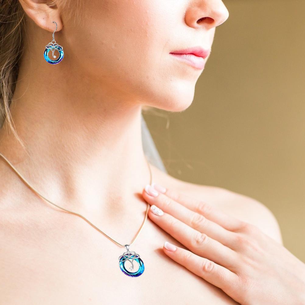 For Daughter I Love You Crystal Necklace Earrings Gift for Daughter Jewelry Pendant Father Daughter