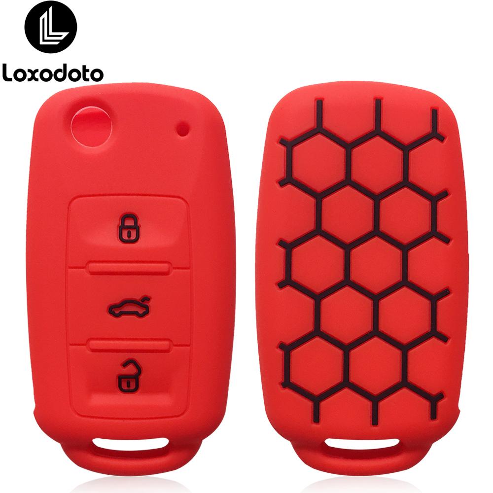 Silicone Remote Car Key Case Cover for VW Volkswagen Touran Caravelle Polo Golf 6 Passat B5 for Skoda Fabia Octavia accessories