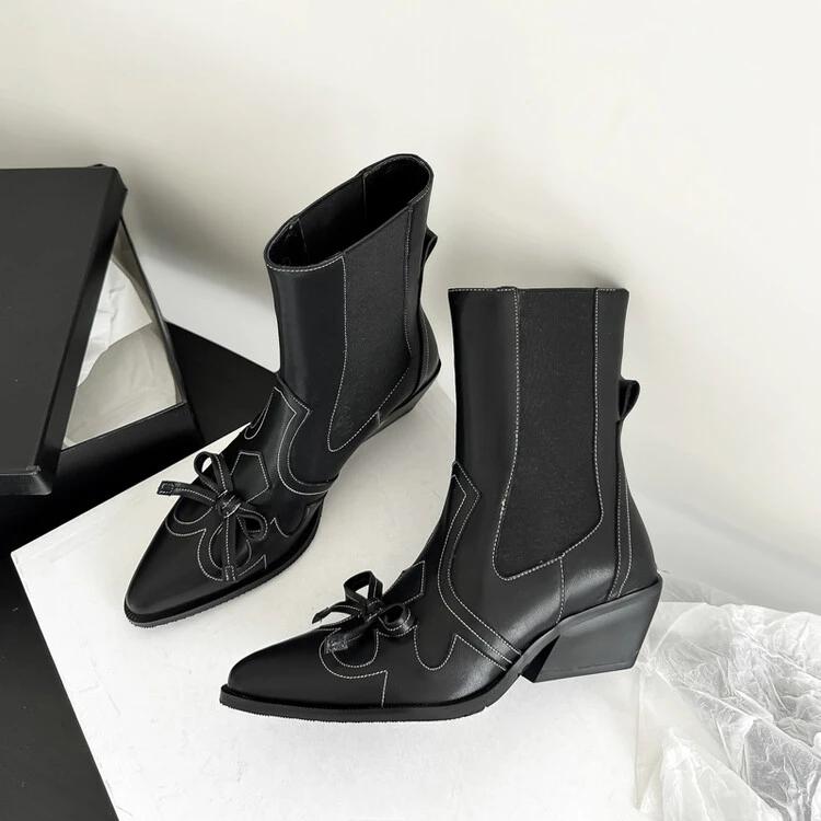 Fashion European American Low Leather Crazy Horse Combat Casual Boots Women's Retro Fashion Commuting Shopping Chelsea Short Boots 44