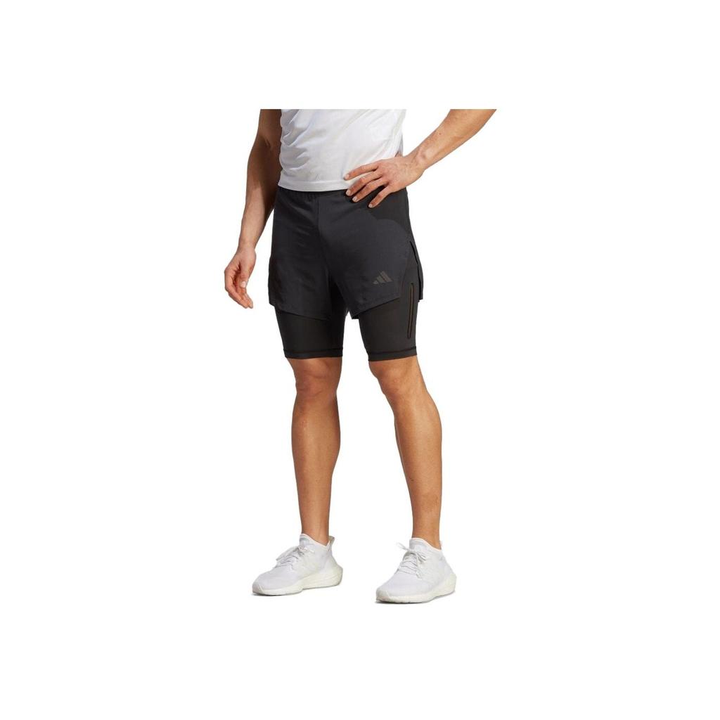 adidas Solid Color Mid-Rise Straight Leg Sports Shorts Men Shorts Black IB3466