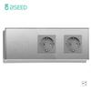 BSEED 1/2/3Gang Touch Light Switches 1/2/3Way Stair Sensor Switches For Hallway Corridor With Socket EU Standard Glass Panels