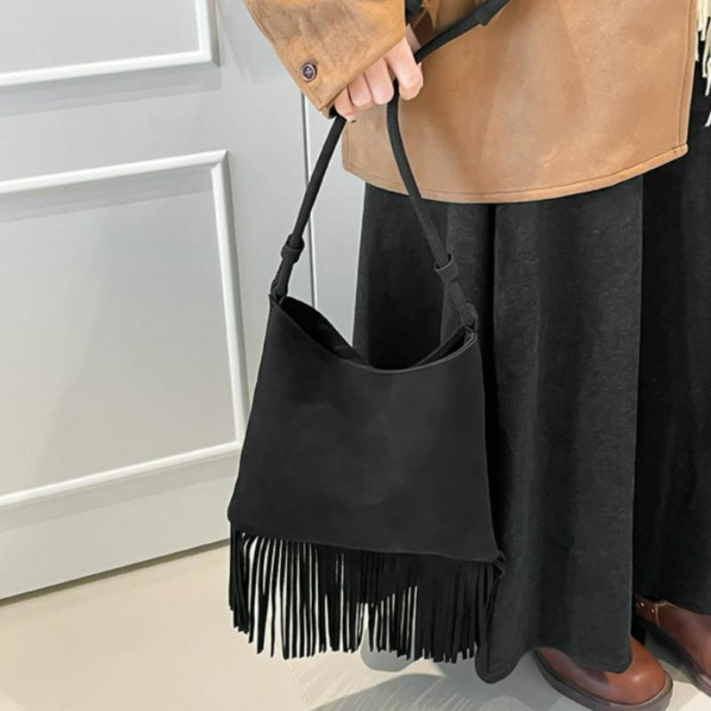 Trendy Simple Top Handle Bag for Women Autumn Winter Vintage Suede Shoulder Bag Comfortable and Versatile Texture Storage Bags