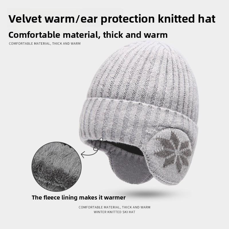Men's and Women's Universal Fleece Warm Hat -Elastic and Retractable Windproof Ear Muffs,Winter Cycling Outdoor Headgear and Cold Protection Equipment