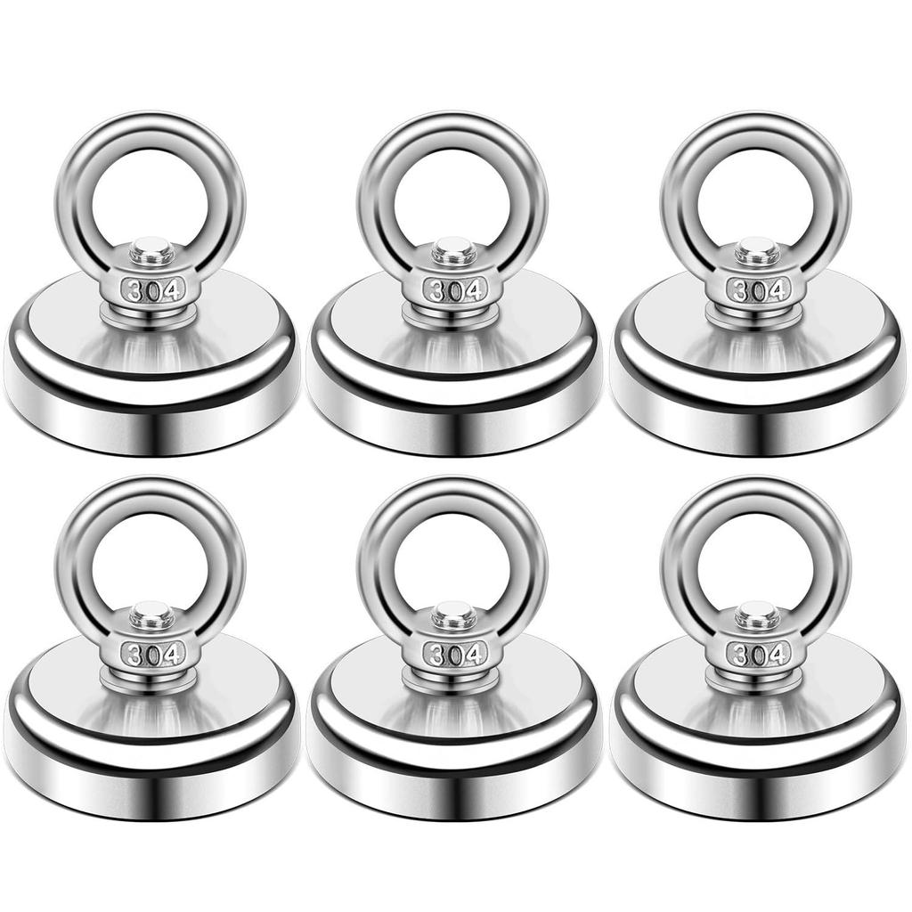 Магнитные крючки, 60 фунтов(27 КГ) Магнитные крючки Pulling Force из редкоземельных металлов с потайным отверстием и рым-болтом для рабочего места, дома, кухни