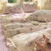 2025 Cloud-Feel Cotton Lace Summer Quilt Set, Machine Washable - Cool & Lightweight for Air Conditioning (Single/Double)