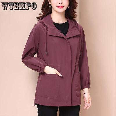 Autumn Women's Jacket Long Sleeve Casual Windbreaker Female Hooded Overcoat Loose Basic Coats Lady Outwear