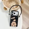 Cartoon Capybara Wallet Card Case Portable Rope Mobile Phone Case For Apple 16 Lanyard Iphone17Promax Soft Case