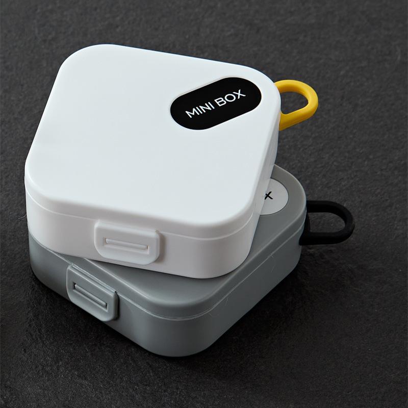 1PC Simple mini portable compartment storage box pills candy health products sponge earplugs small accessories travel storage box