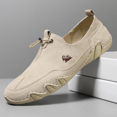 Cross-Border Octopus Plus Size Men's Genuine Leather Low-Top Casual Bean Shoes