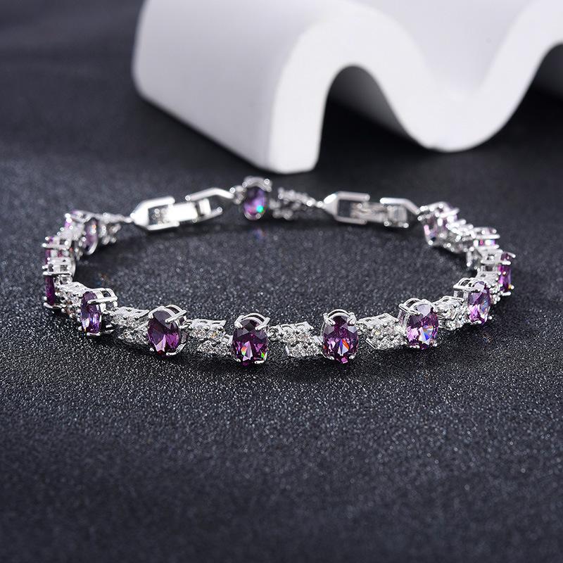Full Diamond Zircon Bracelet Women'S Simple Temperament Flash Diamond Zircon Bracelet