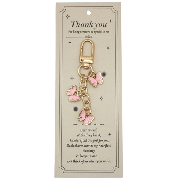 Practical Butterfly Keychain Metal Construction Secure Closure for Keys and Bag Decors Everyday Convenience and Style