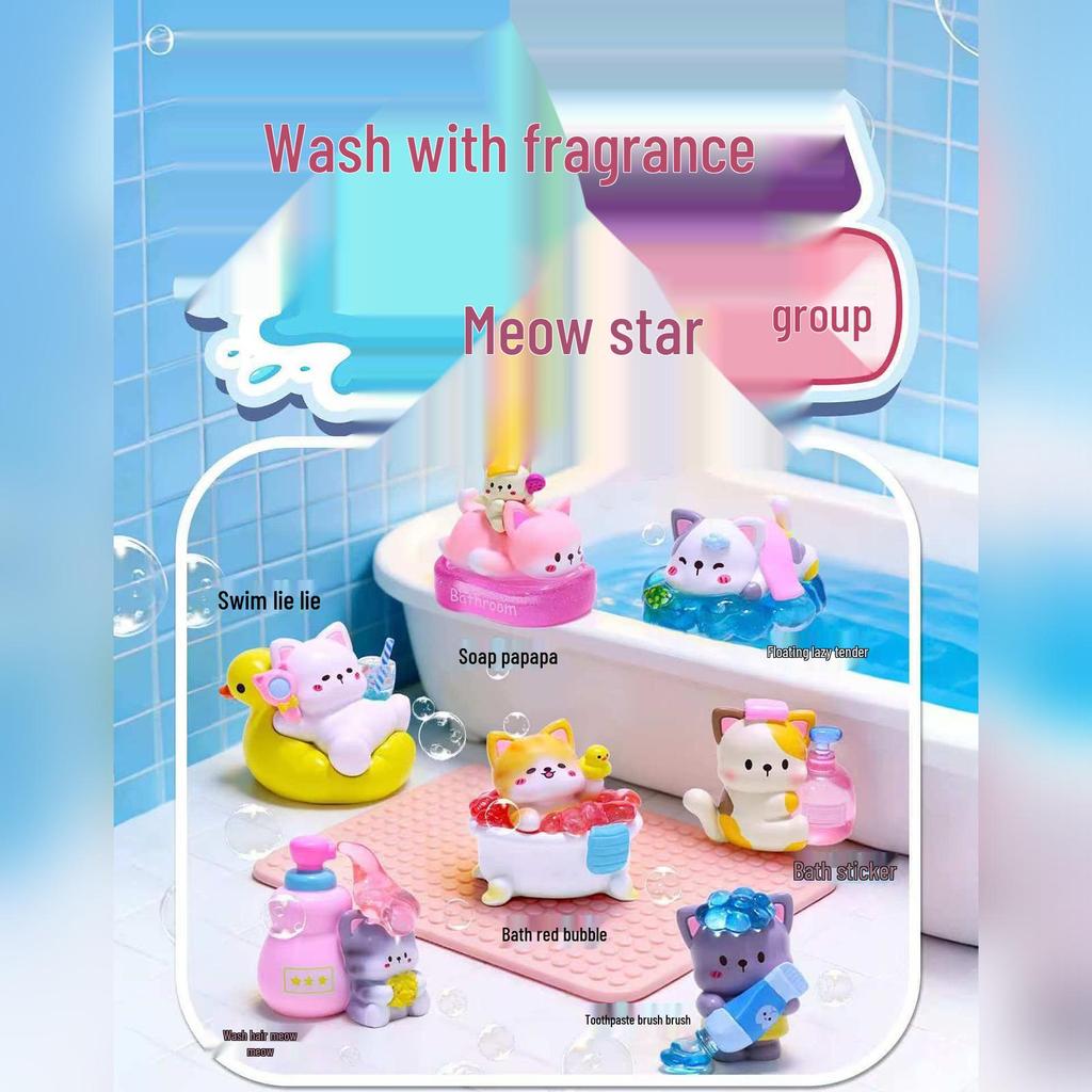 Trendy Cat Sparkling Soda Toy Blind Box – Colorful & Cute Cat Ornaments for Home or Office Décor