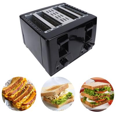 4   Toaster Compact Stainless Steel Electric Toaster with 6   Settings Extra Wide Slots Removable Crumb Tray for Breakfast